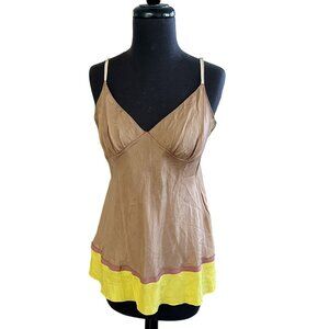 Vintage Rozae Nichols Champagne Gold and Yellow Silk camisole Size M